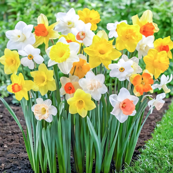 Луковицы Нарцисс крупнокорончатый, микс (в упаковке - 3шт.)